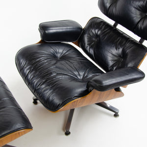 SOLD 1970's Herman Miller Eames Lounge Chair & Ottoman Rosewood 670 671 Black Leather