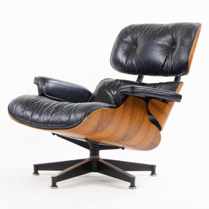 SOLD 1970's Herman Miller Eames Lounge Chair & Ottoman Rosewood 670 671 Black Leather