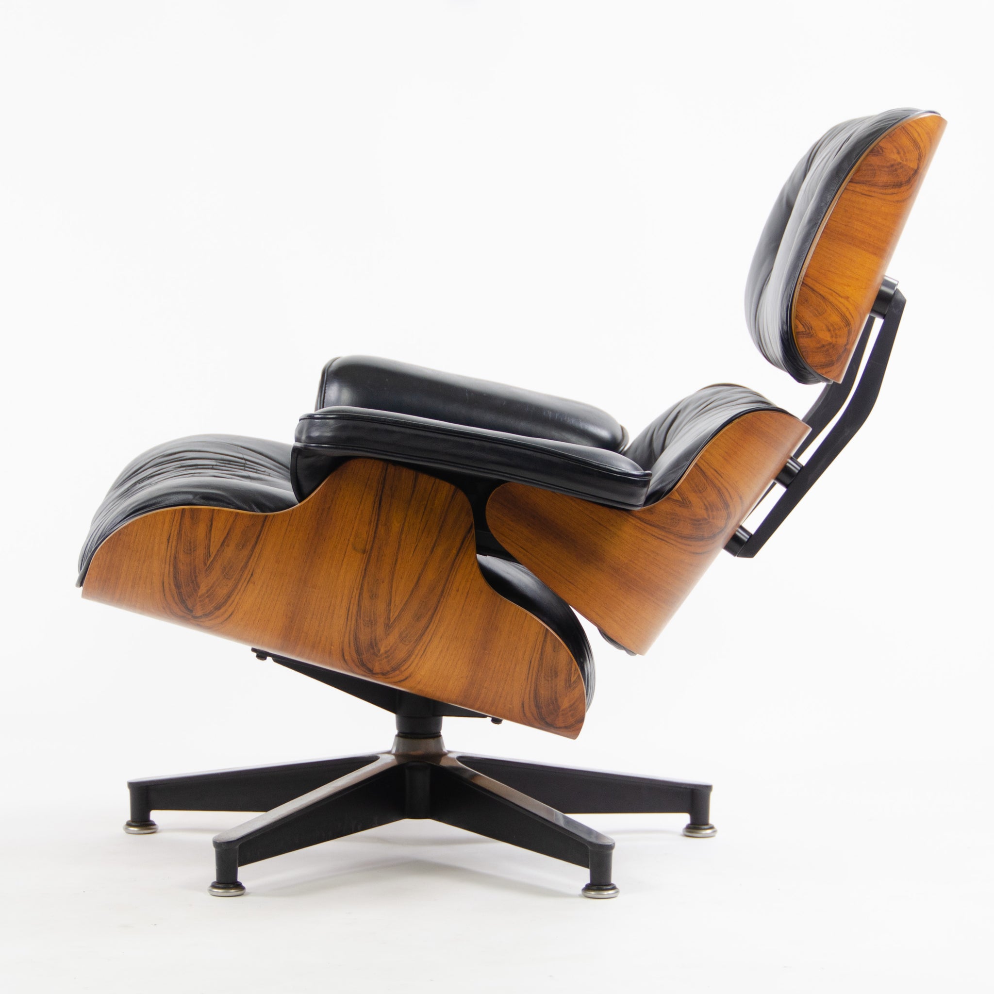 SOLD 1970's Herman Miller Eames Lounge Chair & Ottoman Rosewood 670 671 Black Leather