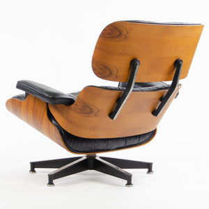 SOLD 1970's Herman Miller Eames Lounge Chair & Ottoman Rosewood 670 671 Black Leather