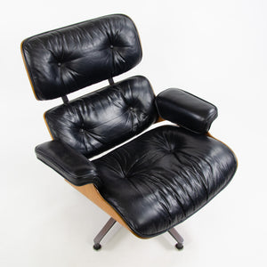 SOLD 1970's Herman Miller Eames Lounge Chair & Ottoman Rosewood 670 671 Black Leather