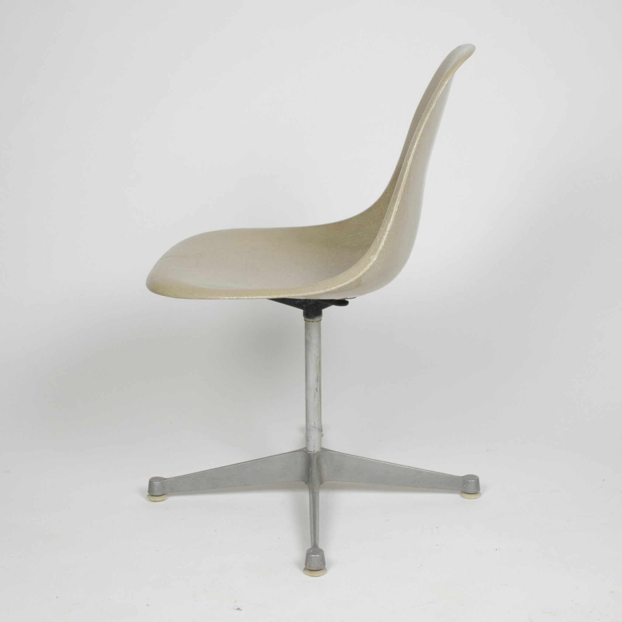 SOLD Eames Herman Miller Gray Greige Fiberglass Side Shell Chair