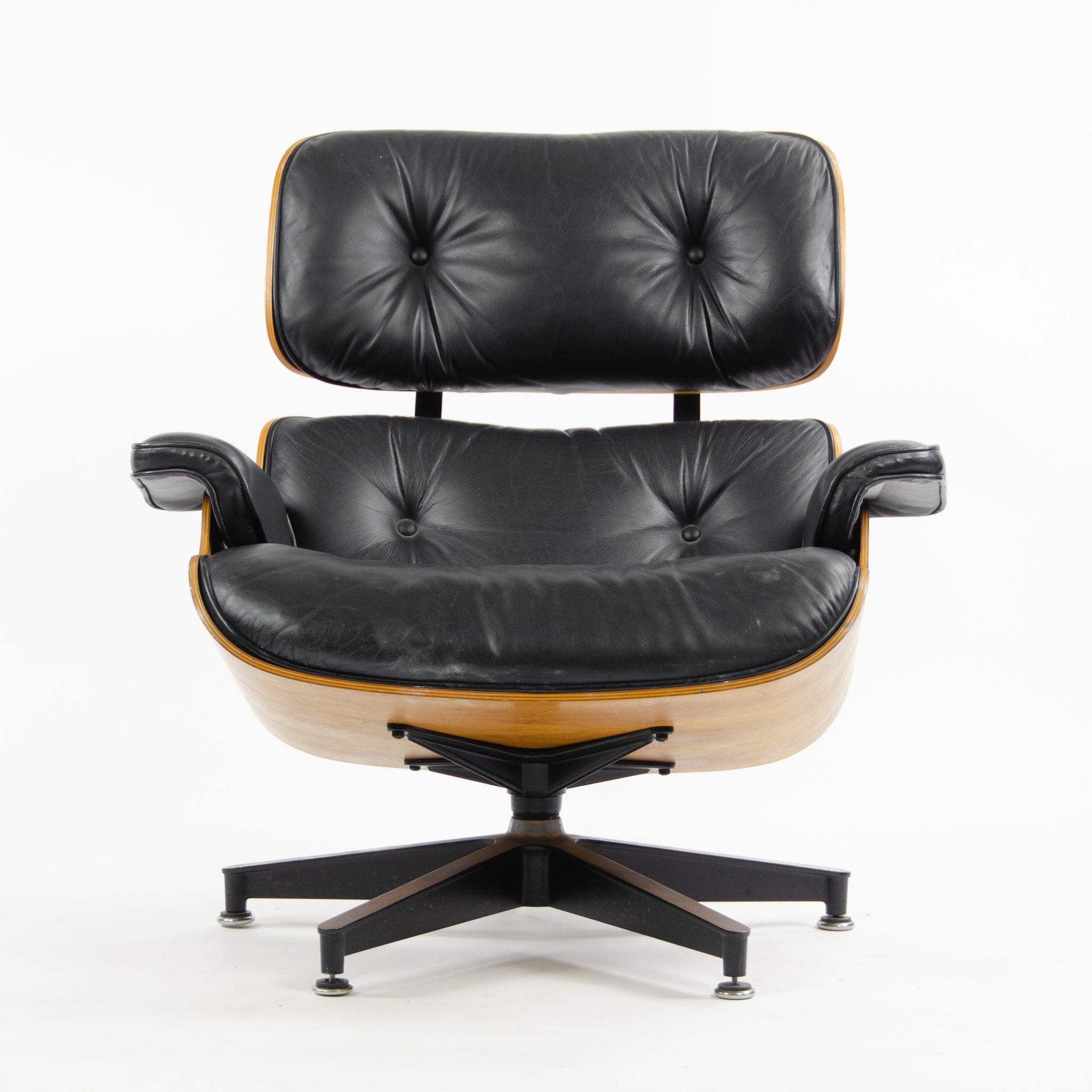 SOLD 1980's Herman Miller Eames Lounge Chair & Ottoman Rosewood 670 671 Black Leather