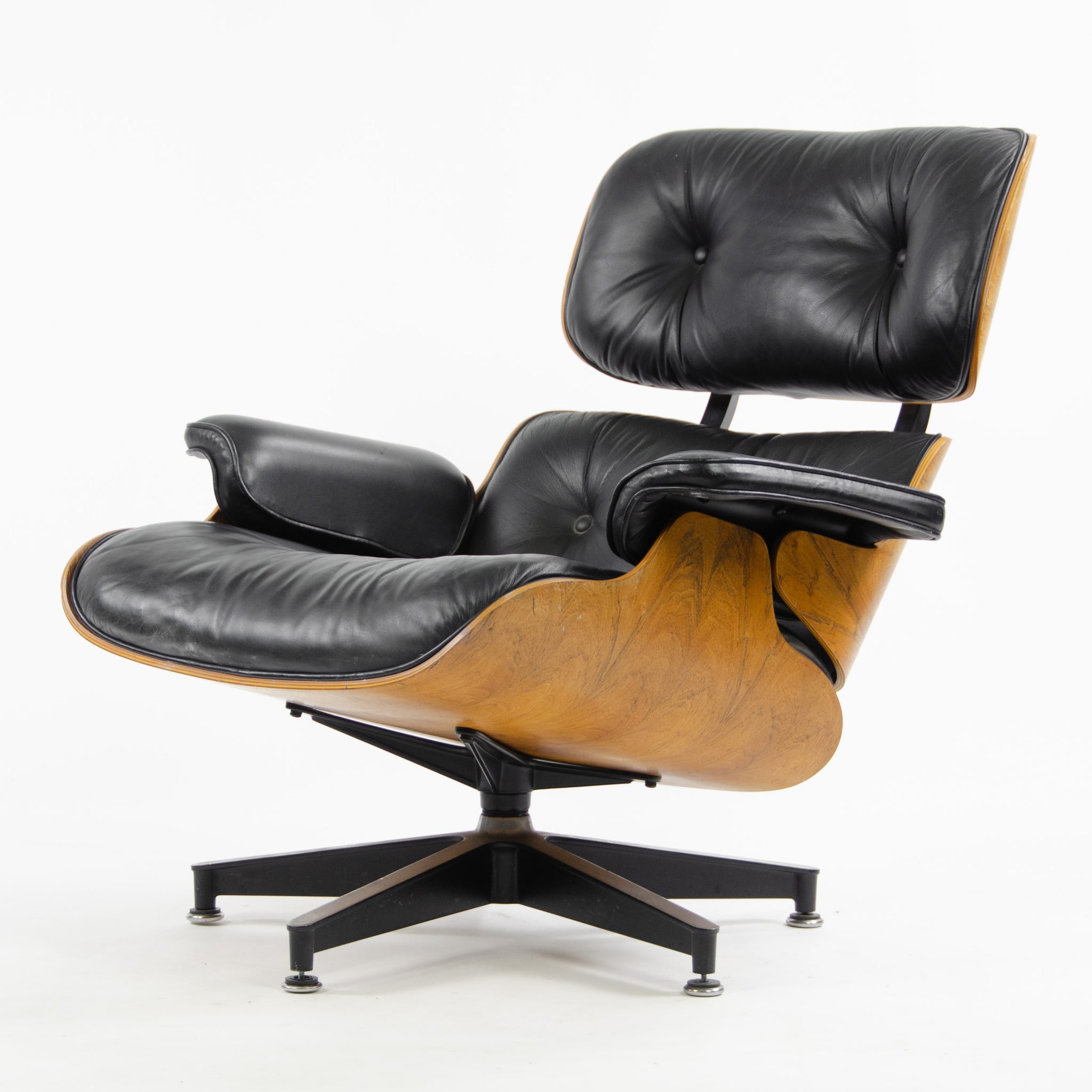 SOLD 1980's Herman Miller Eames Lounge Chair & Ottoman Rosewood 670 671 Black Leather