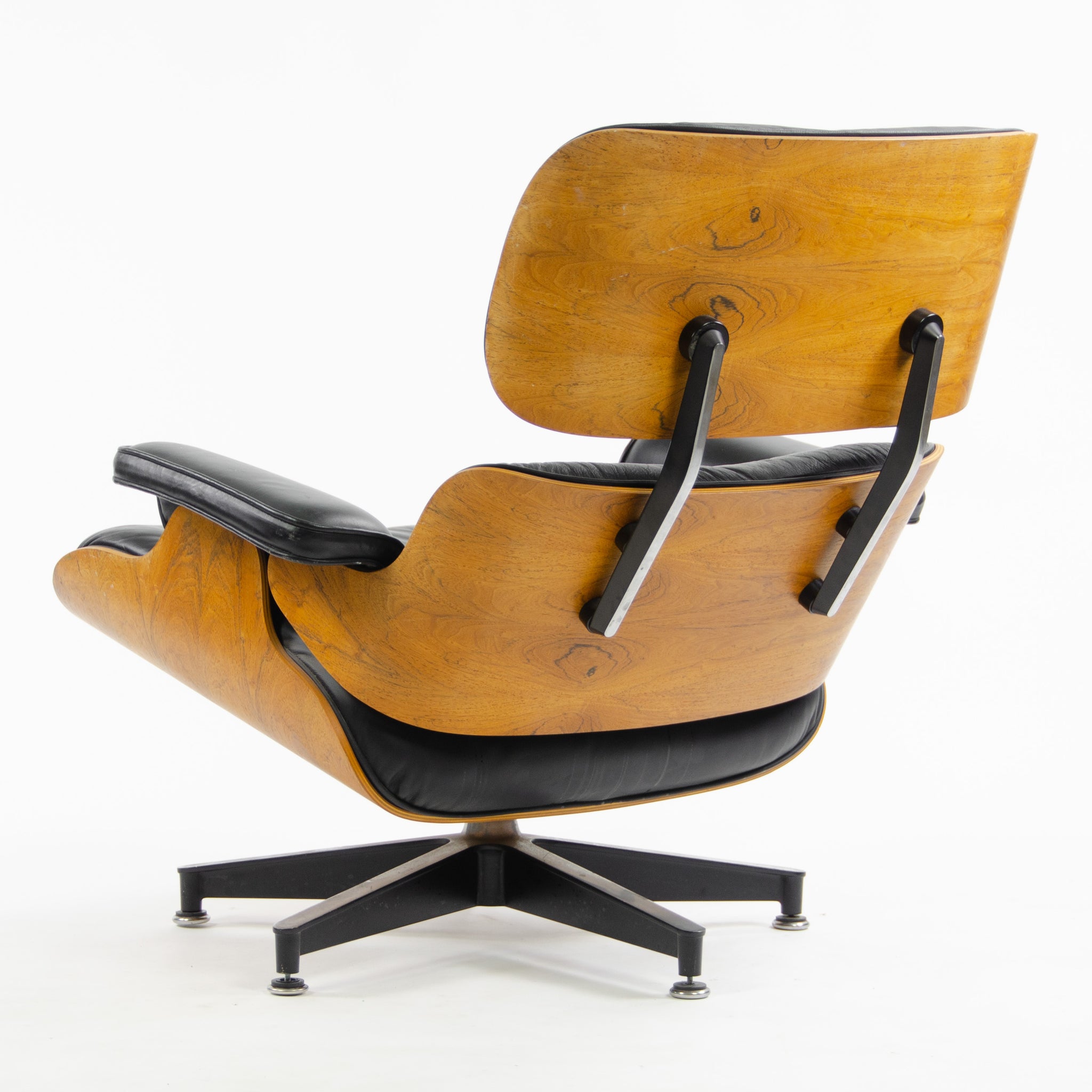 SOLD 1980's Herman Miller Eames Lounge Chair & Ottoman Rosewood 670 671 Black Leather