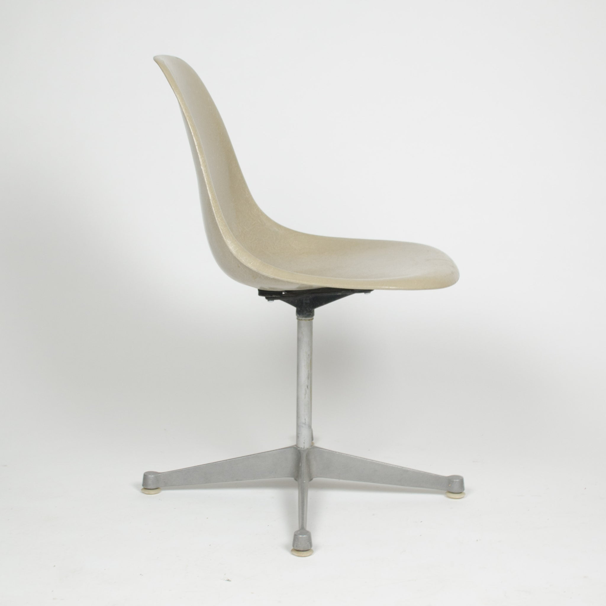 SOLD Eames Herman Miller Gray Greige Fiberglass Side Shell Chair