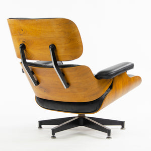 SOLD 1980's Herman Miller Eames Lounge Chair & Ottoman Rosewood 670 671 Black Leather