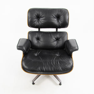 SOLD 1980's Herman Miller Eames Lounge Chair & Ottoman Rosewood 670 671 Black Leather