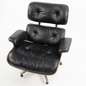 SOLD 1980's Herman Miller Eames Lounge Chair & Ottoman Rosewood 670 671 Black Leather