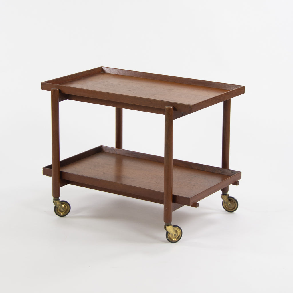 SOLD Poul Hundevad Danish Modern Two-Tiered Teak Serving Bar Cart, 1960's Vintage