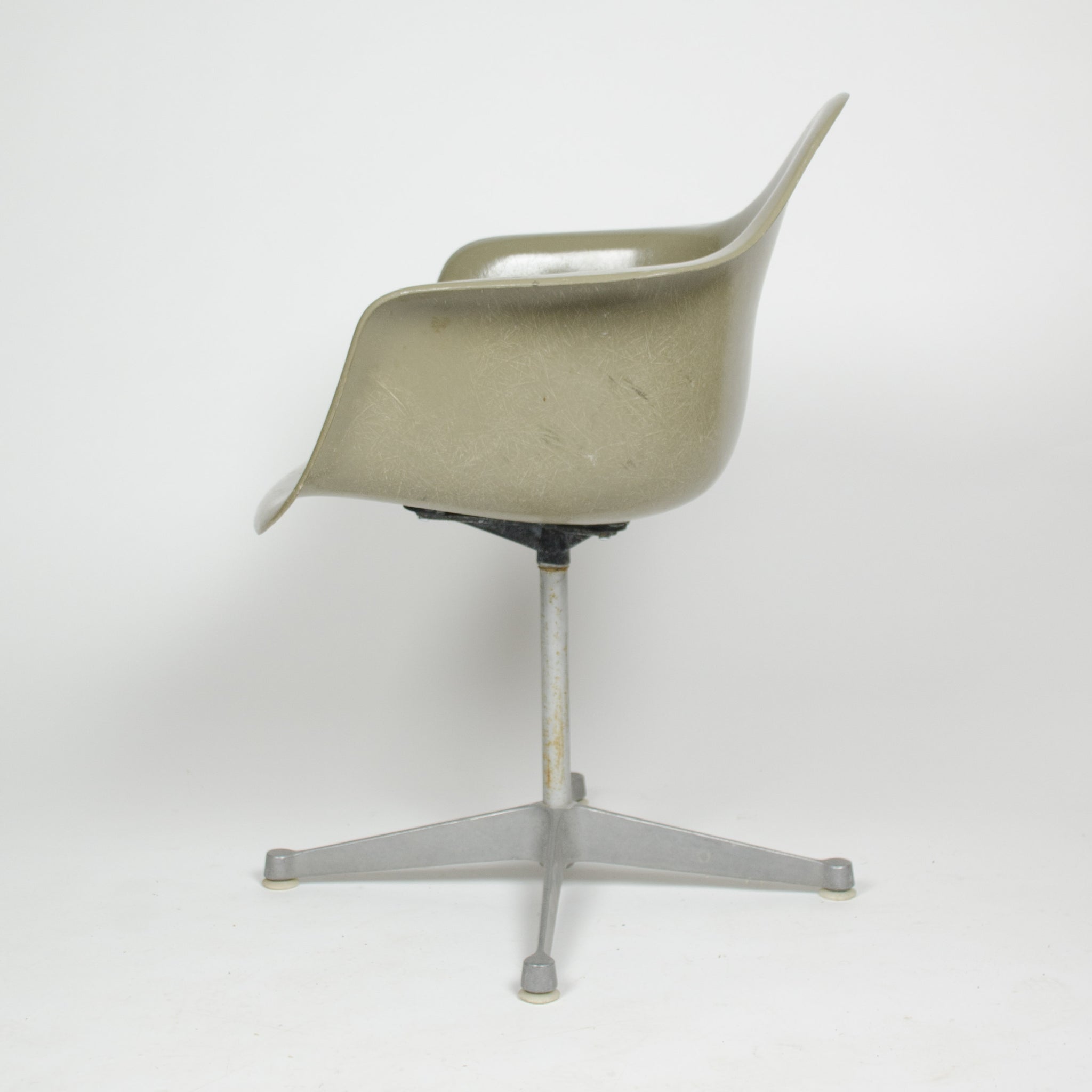 SOLD Eames Herman Miller Gray / Green Fiberglass Shell Chair