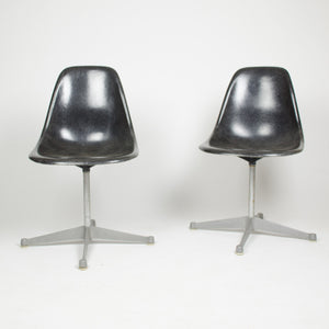 SOLD Eames Herman Black Fiberglass Side Shell Chairs (Sold Separately)