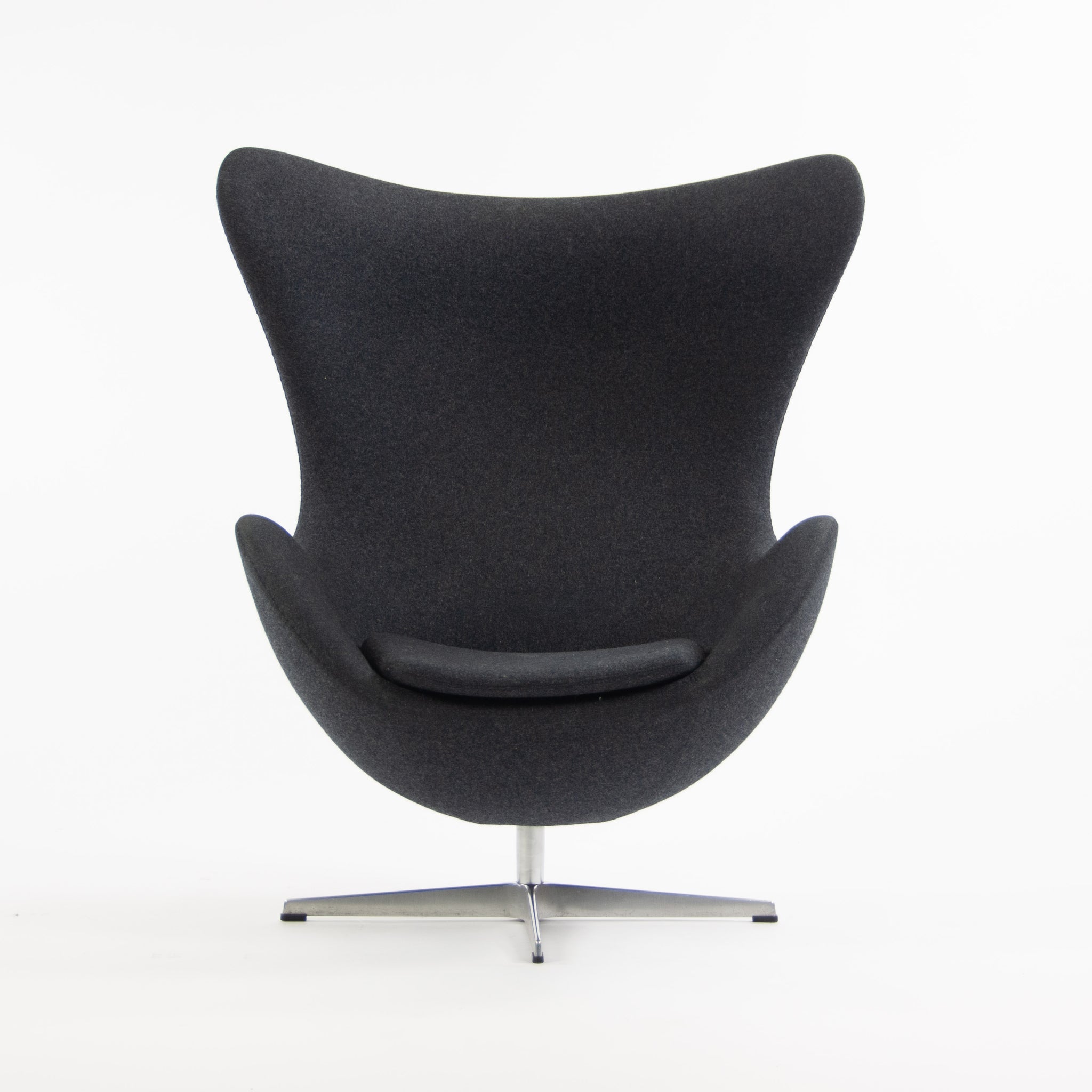 SOLD Egg Chair by Arne Jacobsen for Fritz Hansen Original Fabric Denmark Gray, 2013, 2 Available