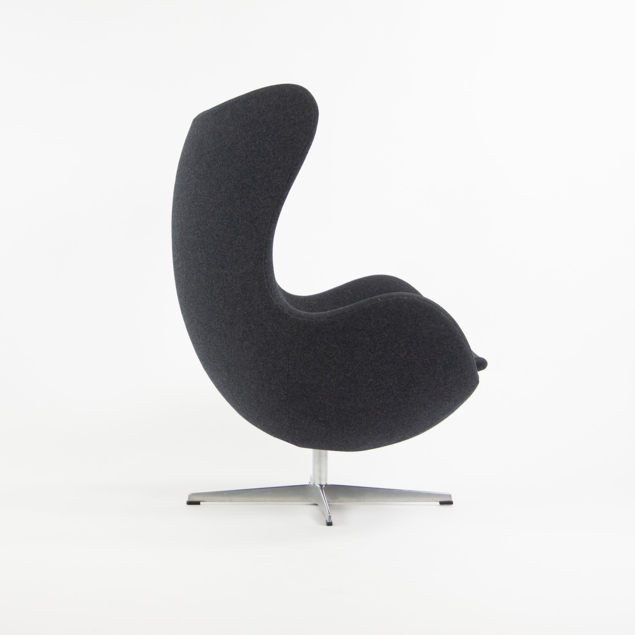 SOLD Egg Chair by Arne Jacobsen for Fritz Hansen Original Fabric Denmark Gray, 2013, 2 Available