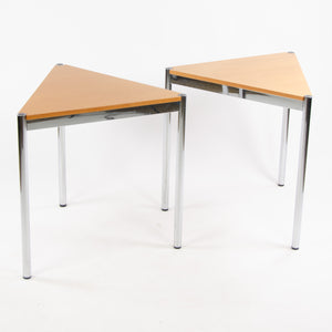 SOLD Fritz Haller USM Haller Beech Wood Triangular Table Modular 750x740 Knoll Office Sets Available