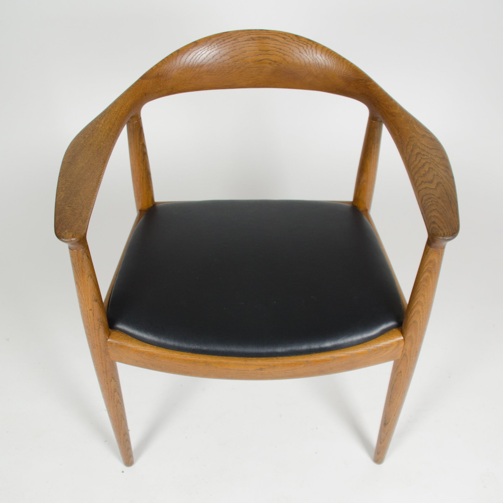 SOLD 1960's Set of Hans Wegner Round The Chair Johannes Hansen For Knoll Danish Oak Armchairs