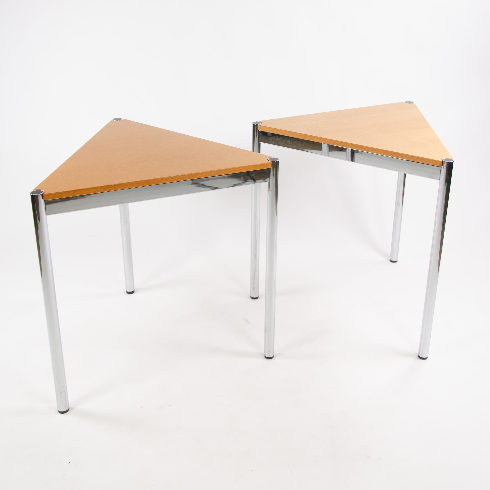 SOLD Fritz Haller USM Haller Beech Wood Triangular Table Modular 750x740 Knoll Office Sets Available