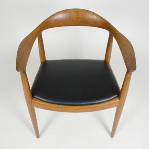 SOLD 1960's Set of Hans Wegner Round The Chair Johannes Hansen For Knoll Danish Oak Armchairs