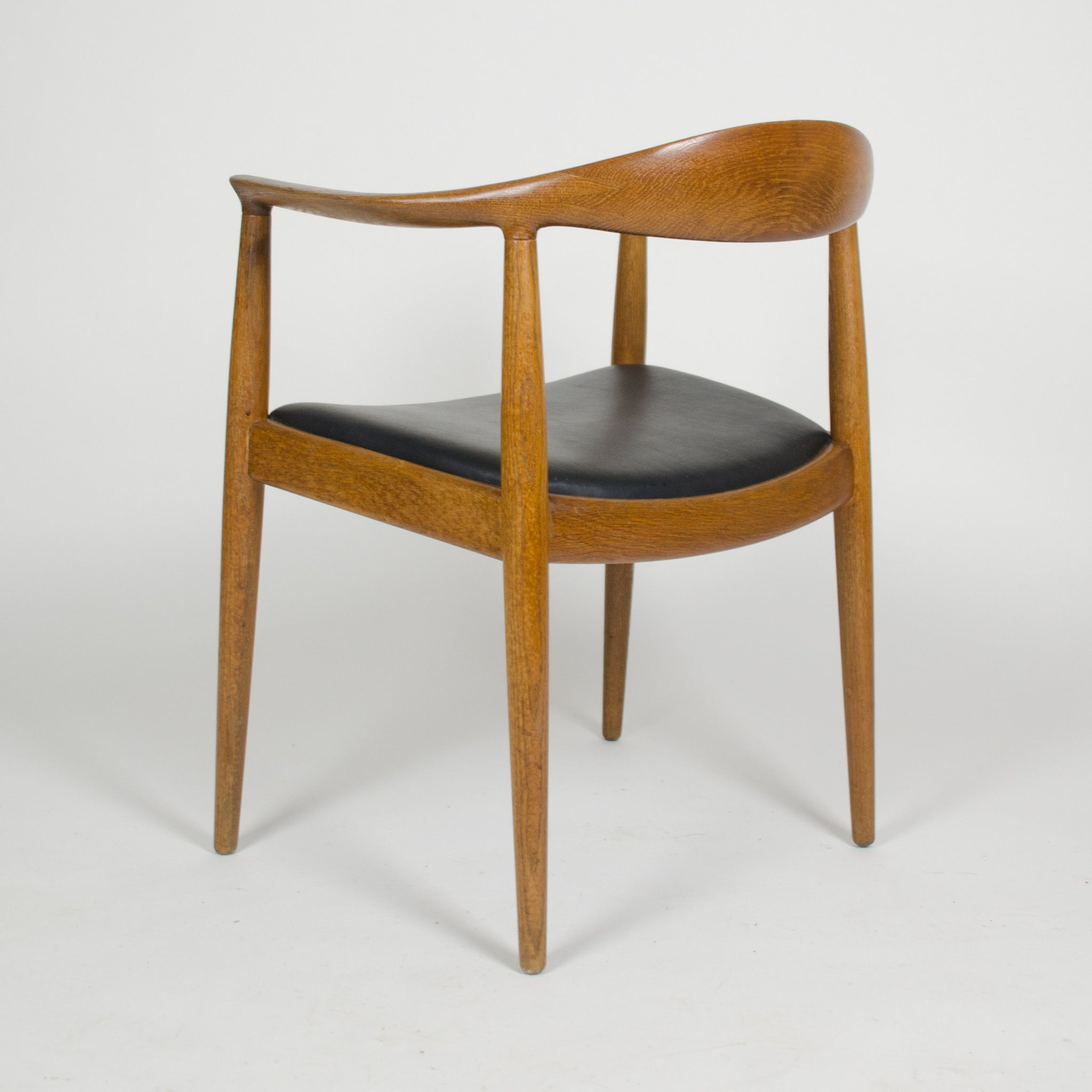 SOLD 1960's Set of Hans Wegner Round The Chair Johannes Hansen For Knoll Danish Oak Armchairs