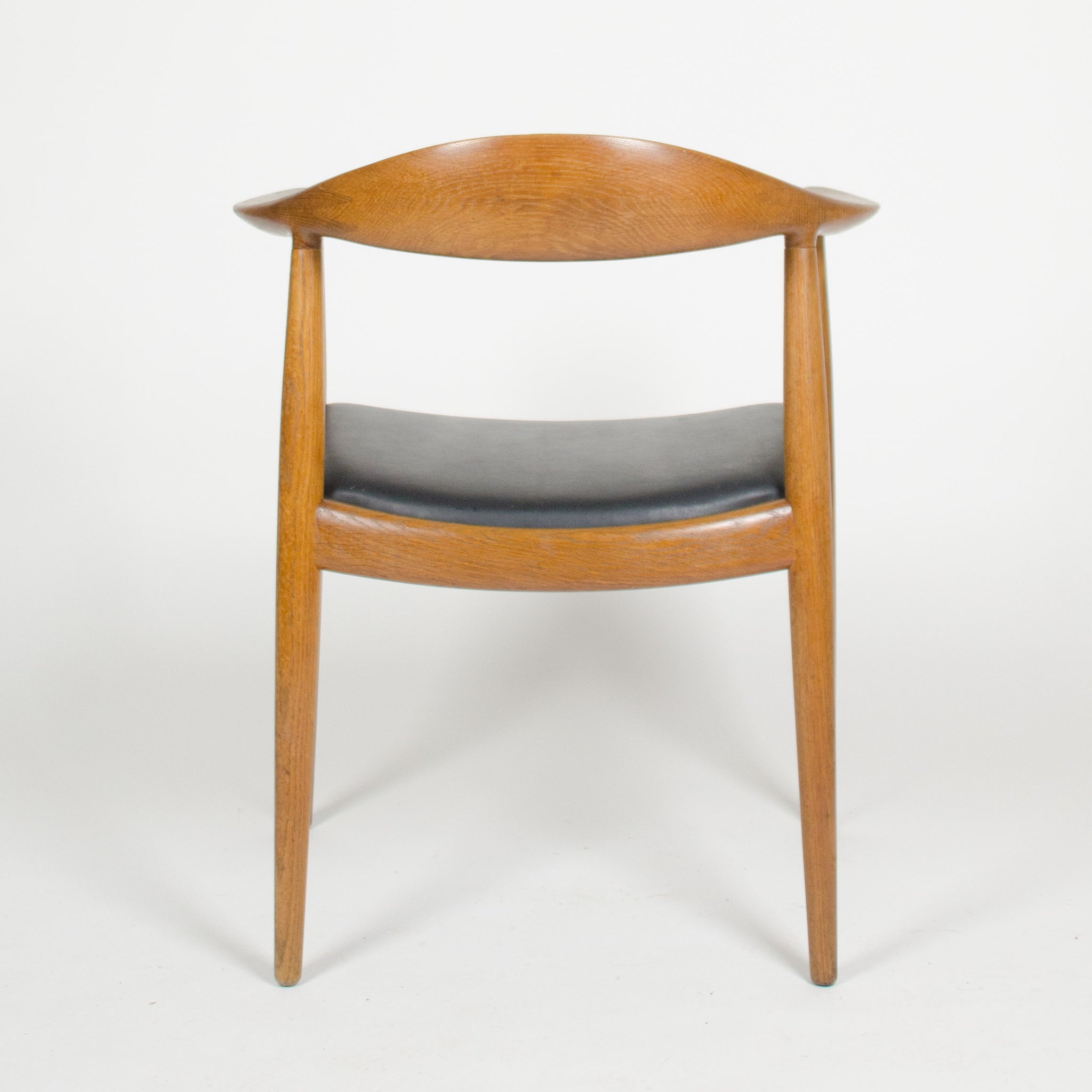 SOLD 1960's Set of Hans Wegner Round The Chair Johannes Hansen For Knoll Danish Oak Armchairs
