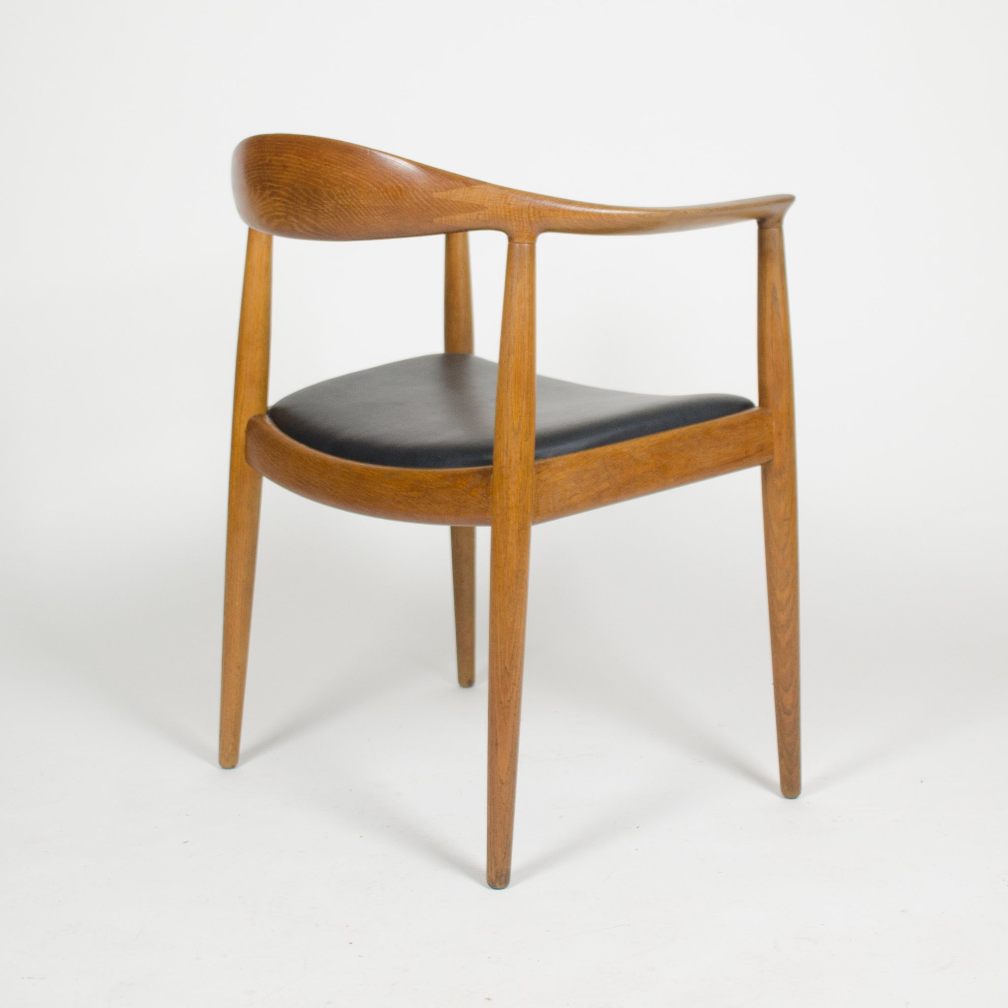SOLD 1960's Set of Hans Wegner Round The Chair Johannes Hansen For Knoll Danish Oak Armchairs