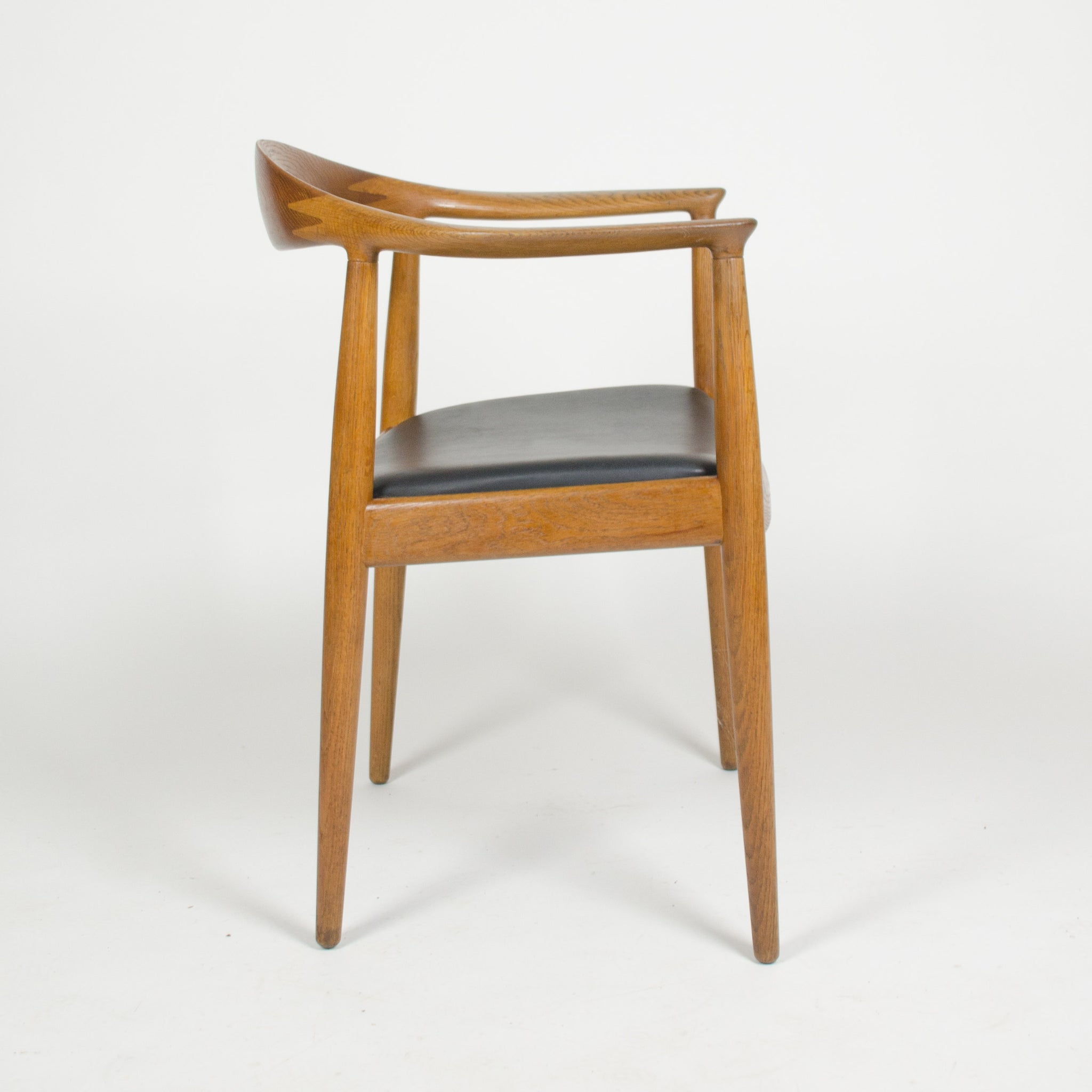 SOLD 1960's Set of Hans Wegner Round The Chair Johannes Hansen For Knoll Danish Oak Armchairs