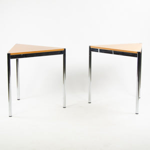 SOLD Fritz Haller USM Haller Beech Wood Triangular Table Modular 750x740 Knoll Office Sets Available