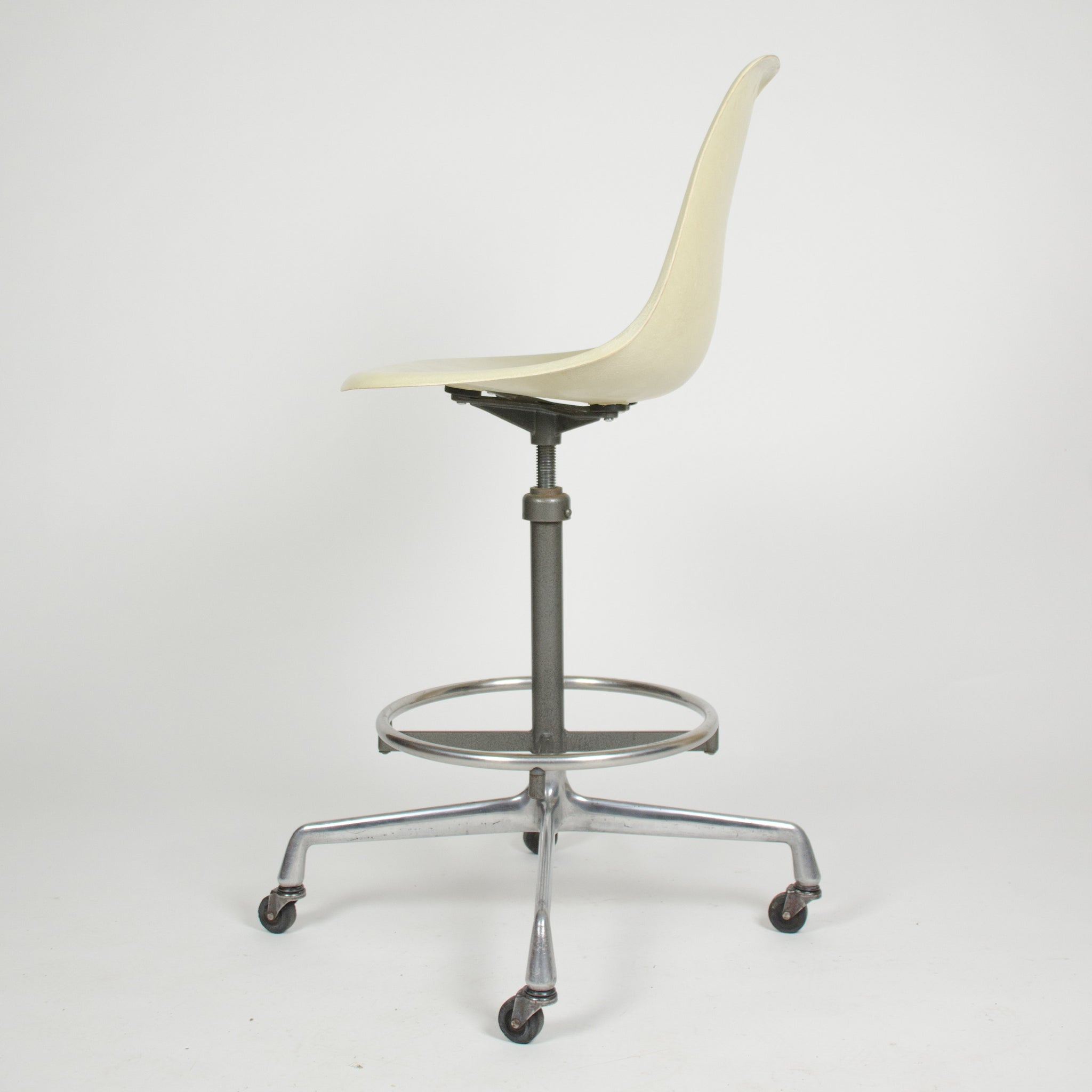 SOLD Eames Herman Miller Ivory Fiberglass Side Drafting Chair