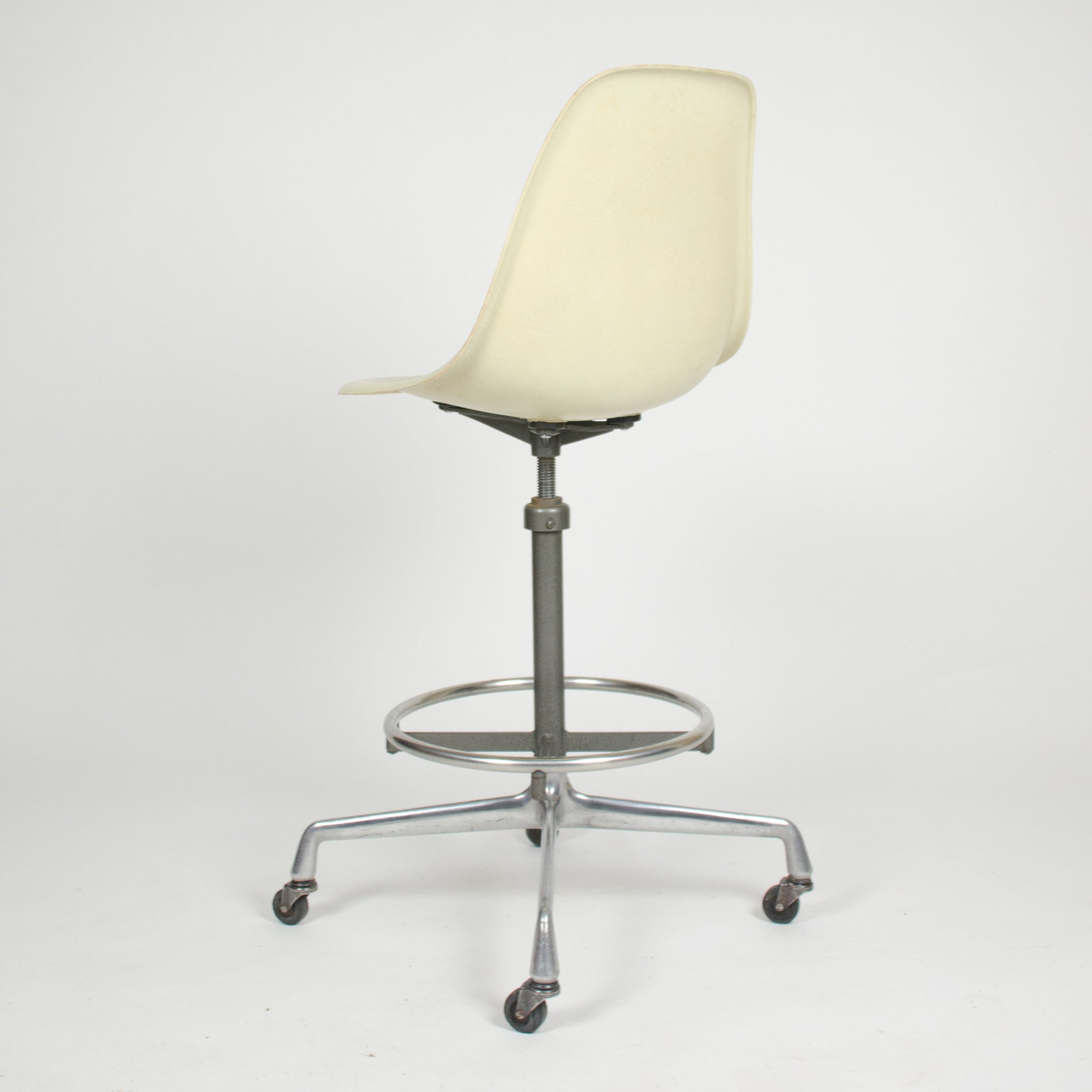 SOLD Eames Herman Miller Ivory Fiberglass Side Drafting Chair