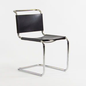 SOLD 1960's Set of 6 Marcel Breuer for Knoll B33 Dining Chairs Chrome Leather Bauhaus