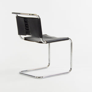 SOLD 1960's Set of 6 Marcel Breuer for Knoll B33 Dining Chairs Chrome Leather Bauhaus