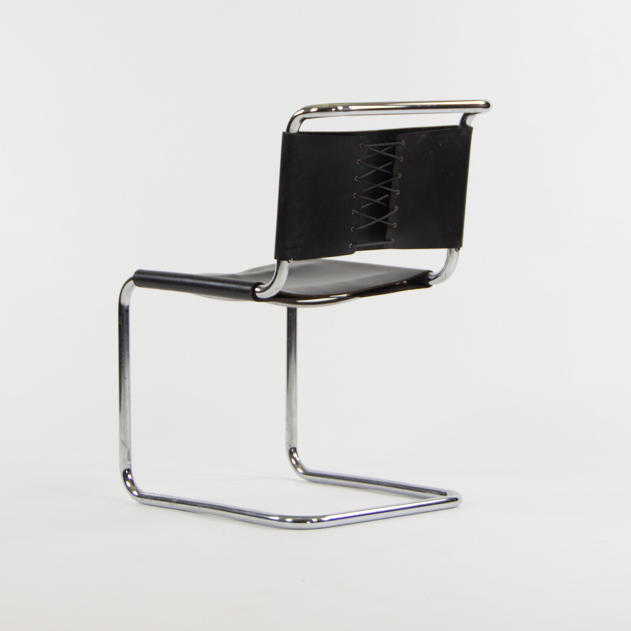SOLD 1960's Set of 6 Marcel Breuer for Knoll B33 Dining Chairs Chrome Leather Bauhaus