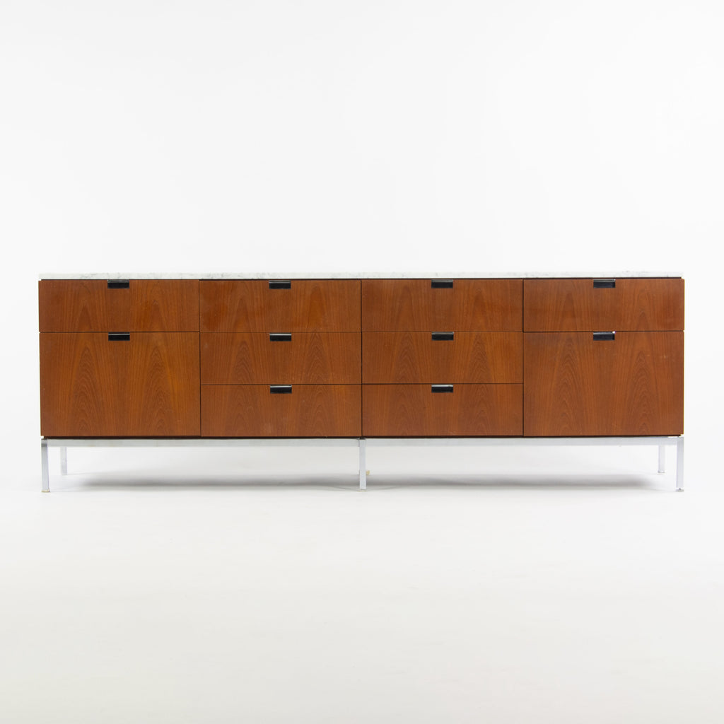 SOLD 1960's Vintage Florence Knoll Walnut and Marble Credenza Cabinet Sideboard