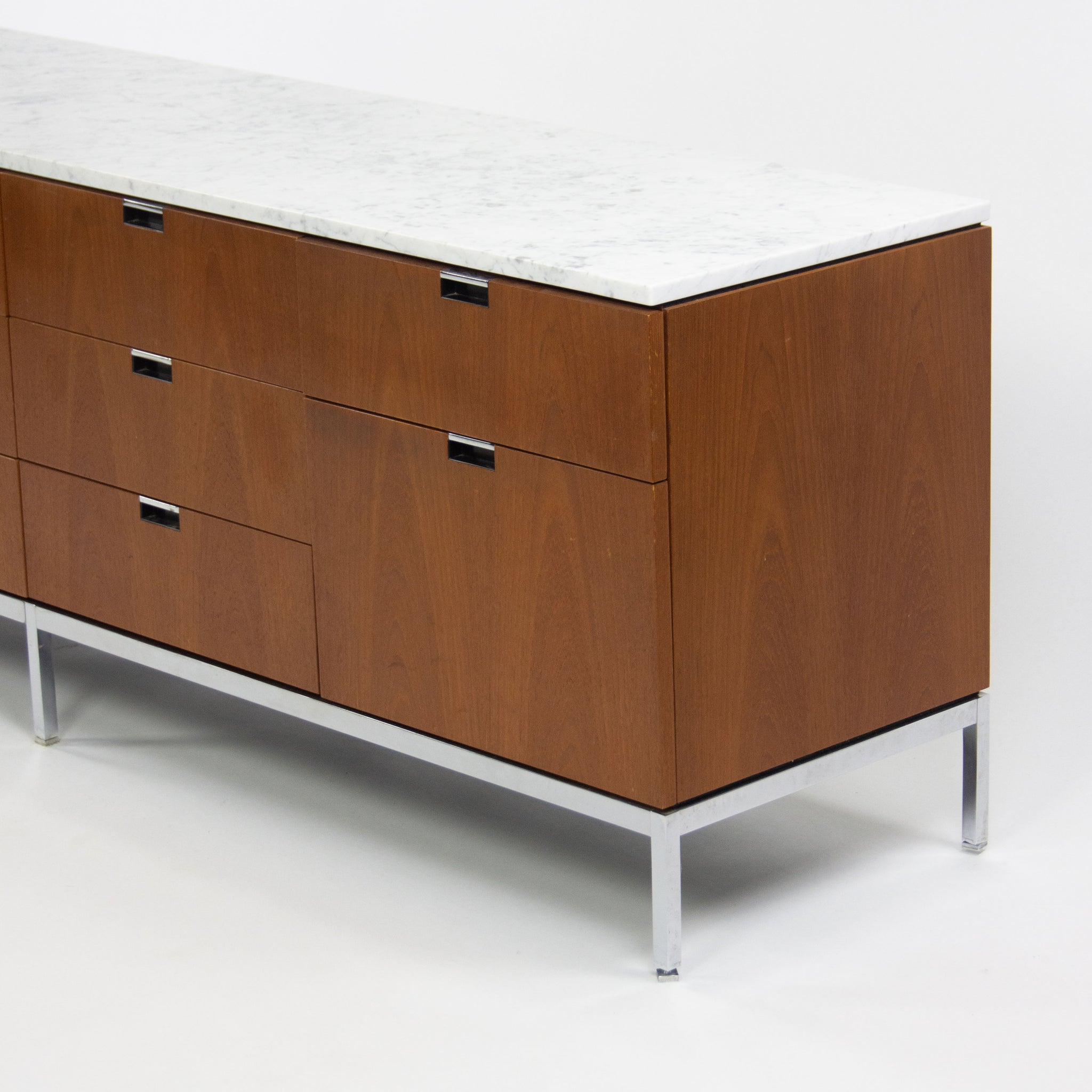 SOLD 1960's Vintage Florence Knoll Walnut and Marble Credenza Cabinet Sideboard