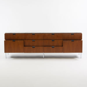 SOLD 1960's Vintage Florence Knoll Walnut and Marble Credenza Cabinet Sideboard