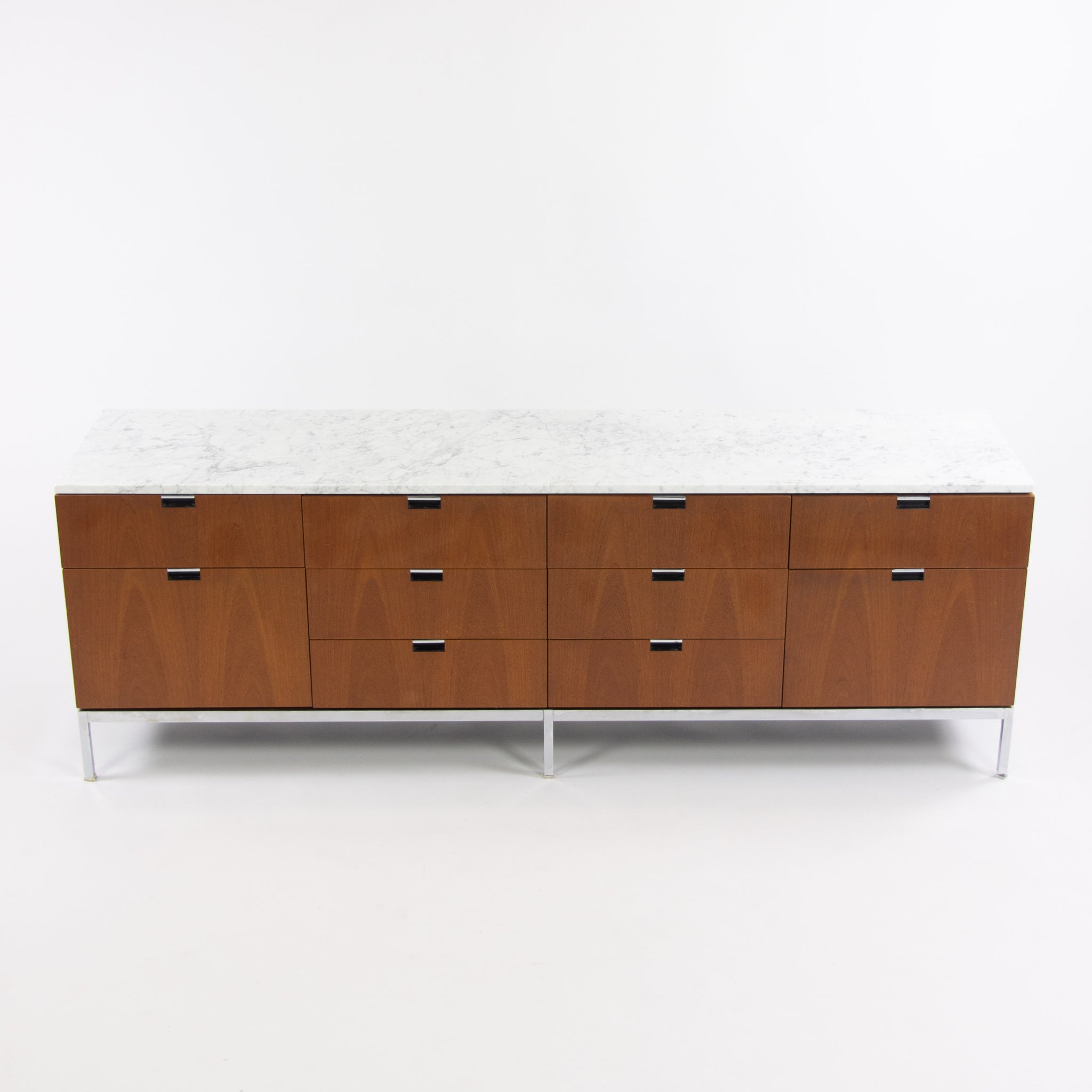 SOLD 1960's Vintage Florence Knoll Walnut and Marble Credenza Cabinet Sideboard