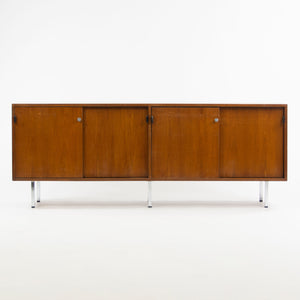 SOLD 1960's Vintage Florence Knoll Walnut and Leather Credenza Cabinet Sideboard