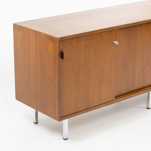 SOLD 1960's Vintage Florence Knoll Walnut and Leather Credenza Cabinet Sideboard