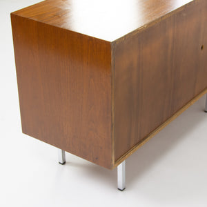 SOLD 1960's Vintage Florence Knoll Walnut and Leather Credenza Cabinet Sideboard