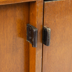 SOLD 1960's Vintage Florence Knoll Walnut and Leather Credenza Cabinet Sideboard