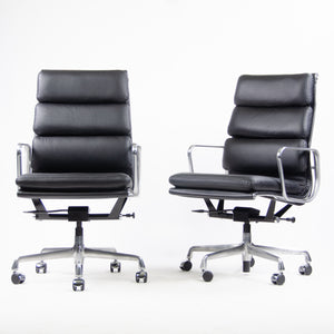 SOLD Brand New 2017 Eames Herman Miller High Soft Pad Aluminum Desk Chair Black Leather