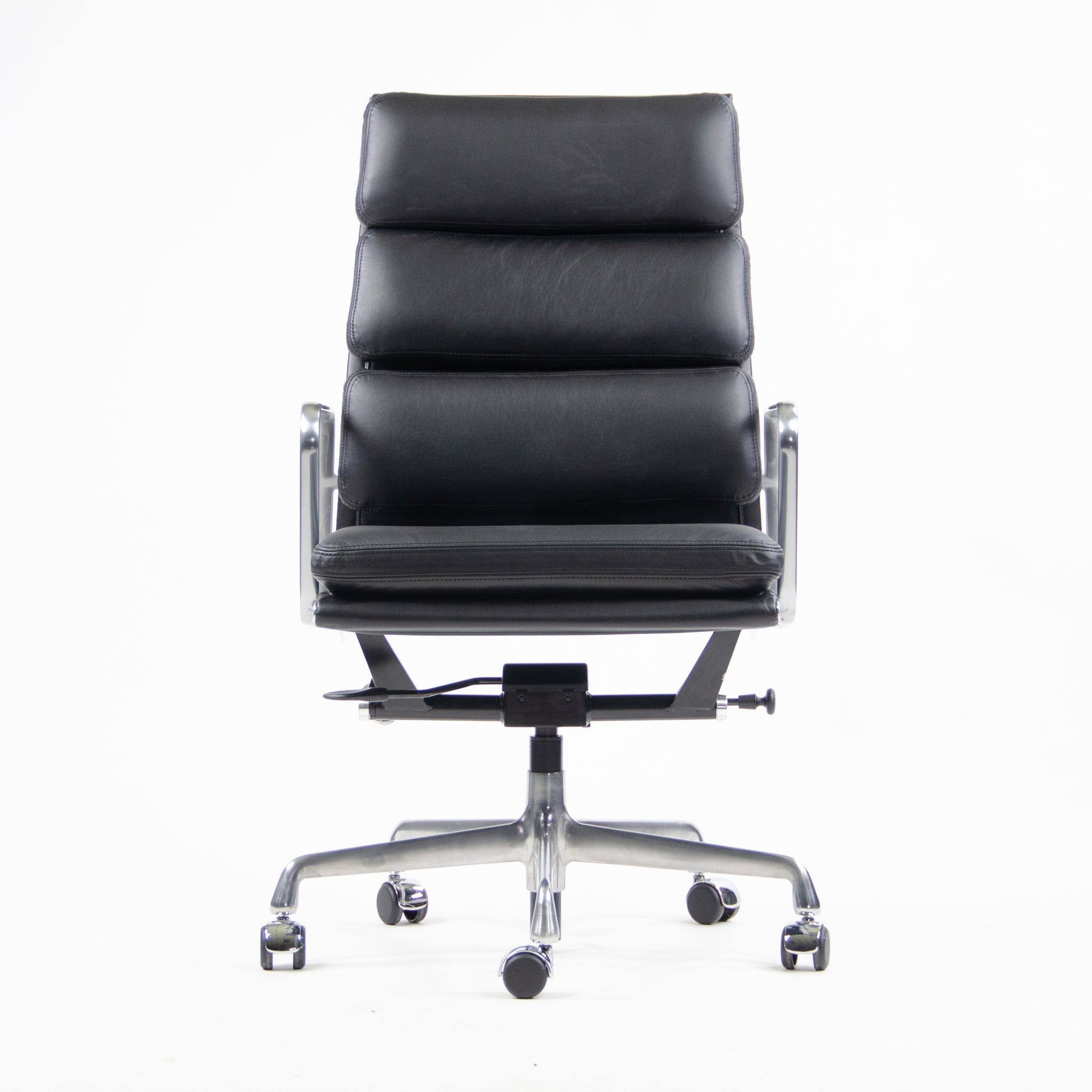 SOLD Brand New 2017 Eames Herman Miller High Soft Pad Aluminum Desk Chair Black Leather