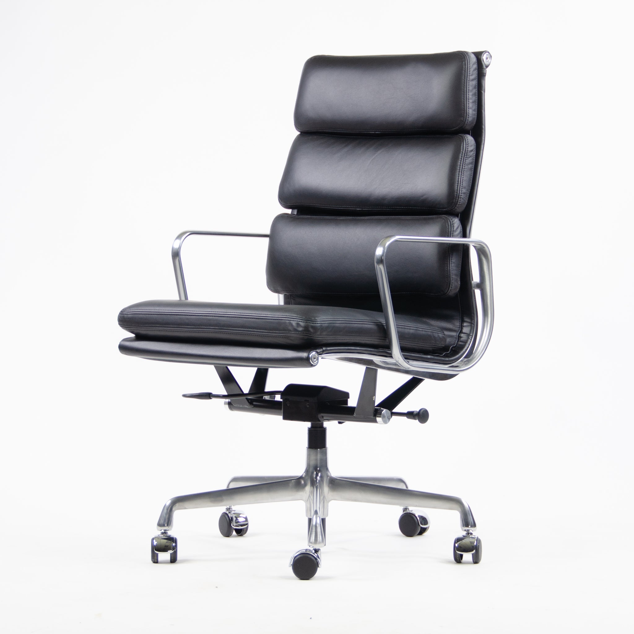 SOLD Brand New 2017 Eames Herman Miller High Soft Pad Aluminum Desk Chair Black Leather