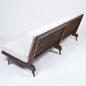 SOLD Authentic George Nakashima 6' Settee Early 60's. New Cushions by Nakashima Upholsterer