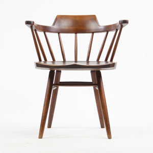 SOLD 1950's Early Vintage George Nakashima Studio Pair Captains Chairs Walnut