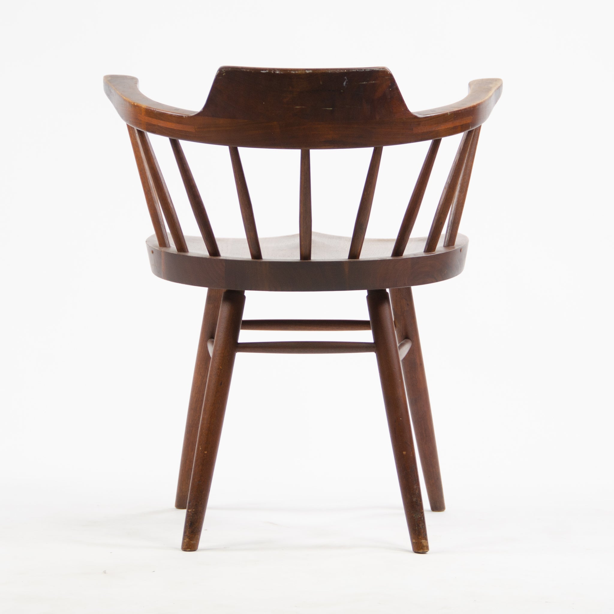 SOLD 1950's Early Vintage George Nakashima Studio Pair Captains Chairs Walnut