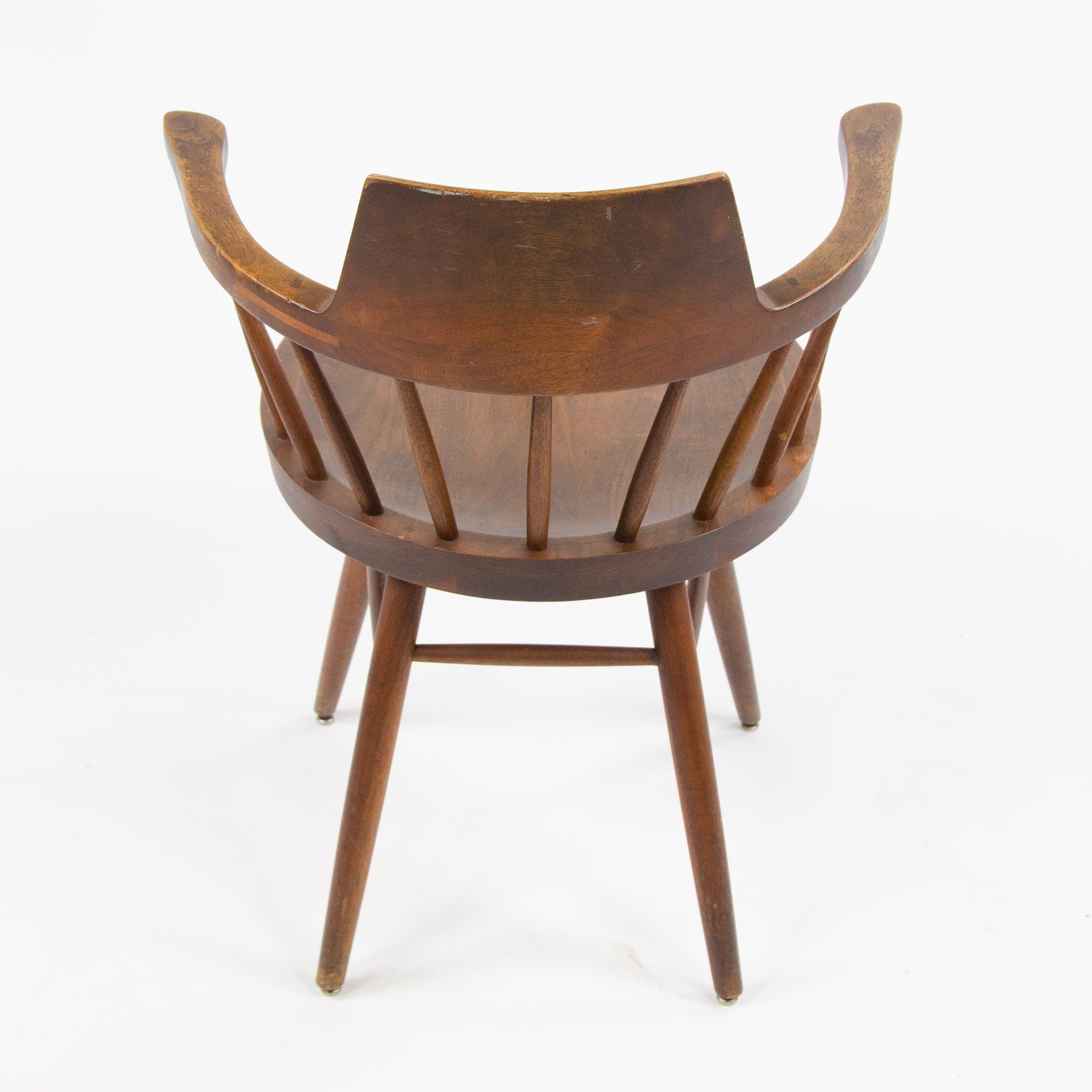SOLD 1950's Early Vintage George Nakashima Studio Pair Captains Chairs Walnut