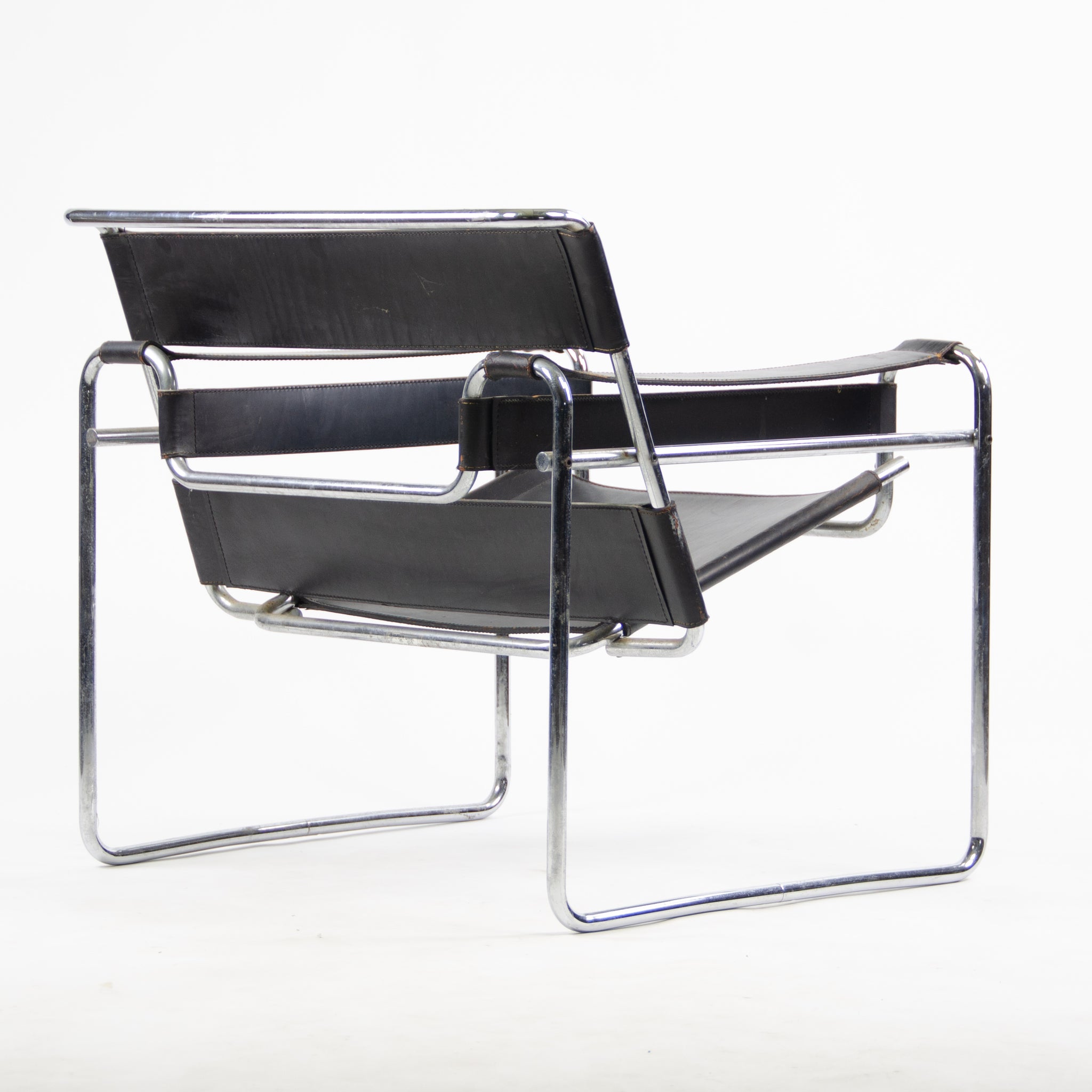 SOLD Early Gavina Knoll Stendig Marcel Breuer Wassily Chair B3 Black Leather