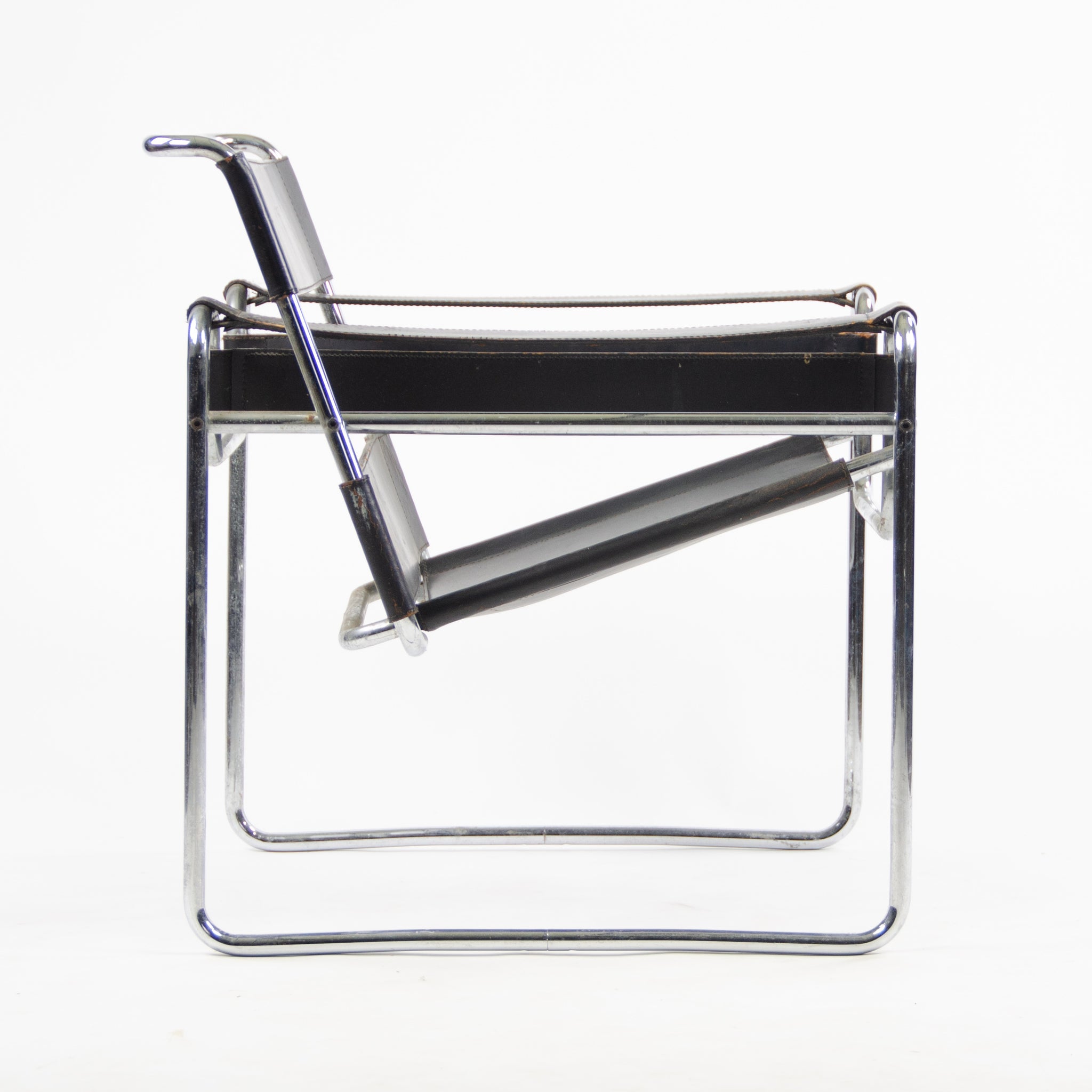 SOLD Early Gavina Knoll Stendig Marcel Breuer Wassily Chair B3 Black Leather