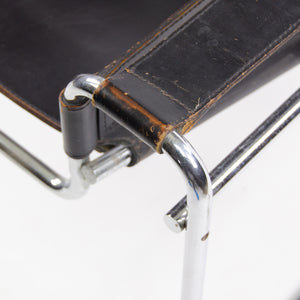 SOLD Early Gavina Knoll Stendig Marcel Breuer Wassily Chair B3 Black Leather